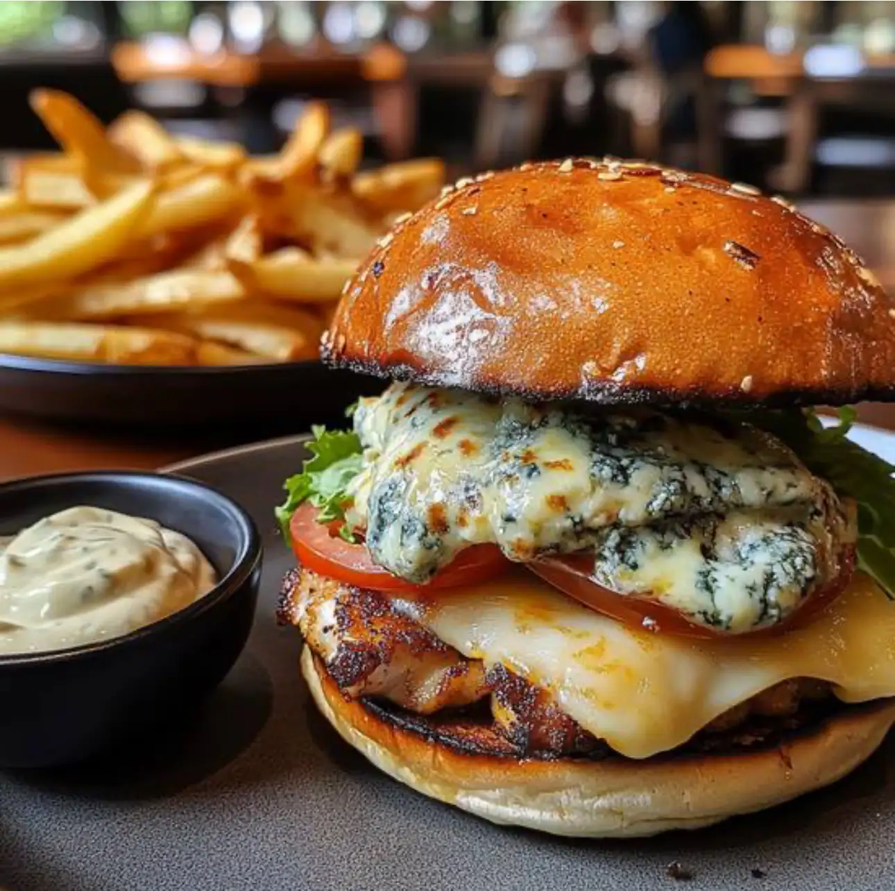 Burger Poulet et Roquefort Fondant